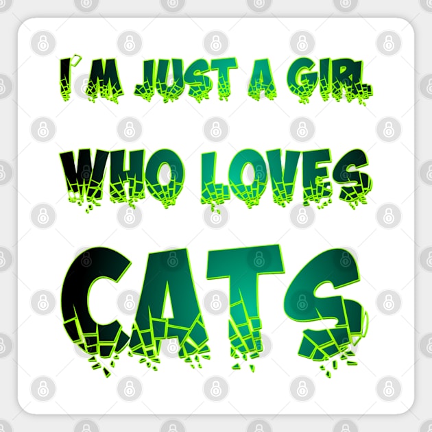 I'm just a girl who loves cats Magnet by Blue Butterfly Designs 